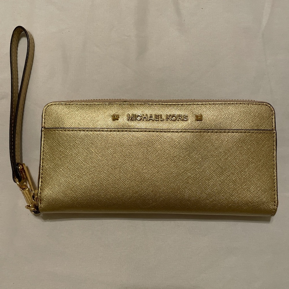 Michael Kors Gold Wristlet Wallet
